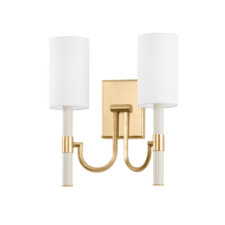 GUSTINE Wall Sconce with Vintage Gold Leaf Finish
