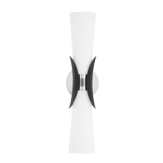 Muncie Wall Sconce with Polished Nickel/Soft Black Finish