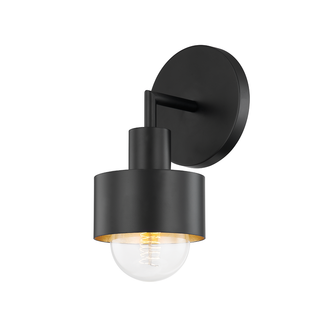 North Wall Sconce with SOFT BLACK/GOLD LEAF Finish