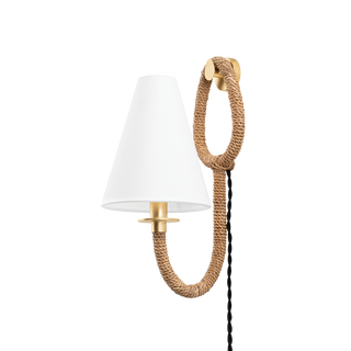 DEAVER Plug-in Sconce with Vintage Gold Leaf Finish