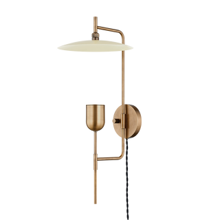 MANTI Plug-in Sconce with PATINA BRASS AND SOFT SAND Finish