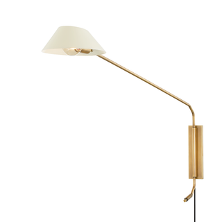 Sacramento Plug-in Sconce with PATINA BRASS AND SOFT SAND Finish