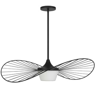 New Wave 34 Inch Indoor / Outdoor Pendant in Black Finish