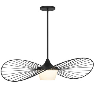 New Wave 34 Inch Indoor / Outdoor Pendant in Black Finish