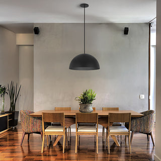 Half Round 23 Inch Outdoor / Indoor Pendant in Black