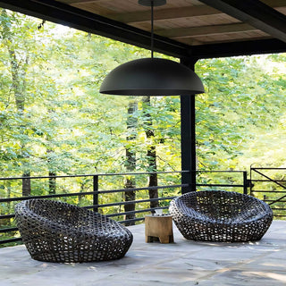 Half Round 23 Inch Outdoor / Indoor Pendant in Black