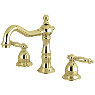 Heritage Widespread Bathroom Faucet in Polished Brass