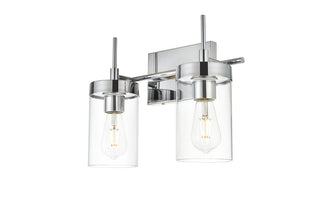 Benny 2 light Chrome and Clear Bath Sconce