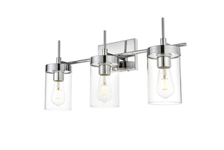 Benny 3 light Chrome and Clear Bath Sconce