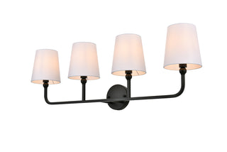 Colson 4 light Black and Clear Bath Sconce