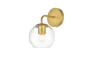 Genesis 1 light Brass and Clear Bath Sconce