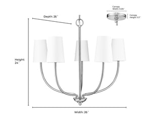 Kandor 5-Light Chandelier Ceiling Light Vintage Brass
