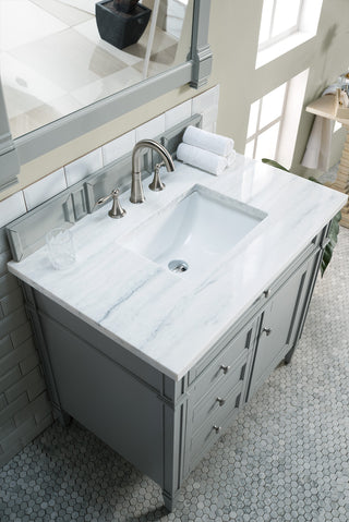 36 Inch Brittany Freestanding Vanity in Urban Gray / Arctic Fall Top