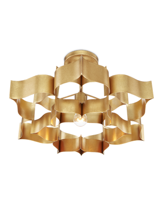 Grand Lotus Small Gold Chandelier