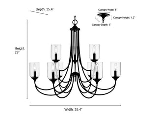 Waddingham 9-Light Chandelier Ceiling Light Vintage Brass