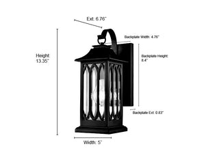 Mallorey 1-Light Outdoor Wall Sconce Powder Coated Black