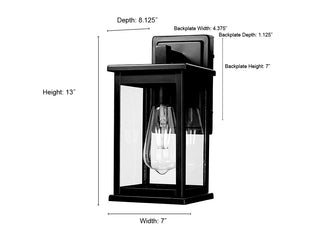 Bowton II 1-Light Outdoor Wall Sconce Powder Coated Black