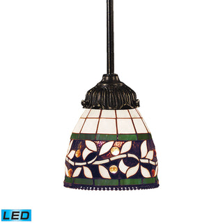 Mix-N-Match 1-Light Mini Pendant in Tiffany Bronze with Tiffany Style Glass - Includes LED Bulb