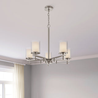 Huderson 5-Light Chandelier Ceiling Light Brushed Nickel