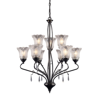 Nouveau 26'' Wide 9-Light Chandeliers - Black Chrome