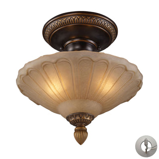 Restoration 12'' Wide 3-Light Semi Flush Mount - Antique Golden Bronze