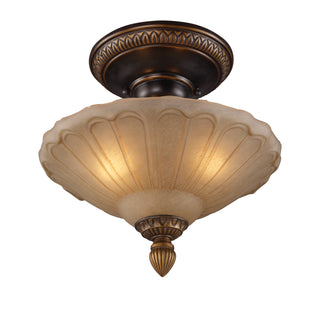 Restoration 12'' Wide 3-Light Semi Flush Mount - Antique Golden Bronze