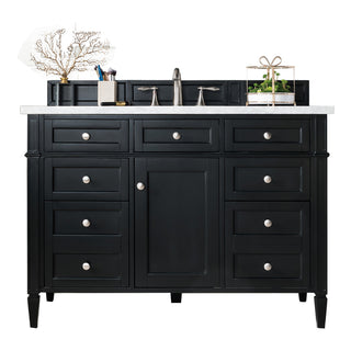 48 Inch Brittany Freestanding Vanity in Black Onyx / Carrara White Top