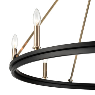 Carruth 8-Light Chandelier Ceiling Light Matte Black Modern Gold
