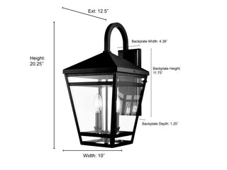 Seager 2-Light Outdoor Wall Sconce Textured Black