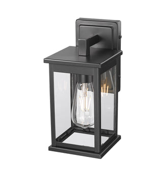 Bowton II 1-Light Outdoor Wall Sconce Powder Coated Black