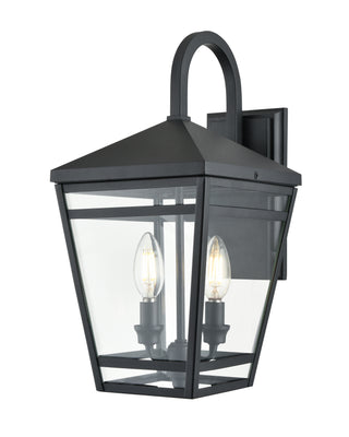 Seager 2-Light Outdoor Wall Sconce Textured Black