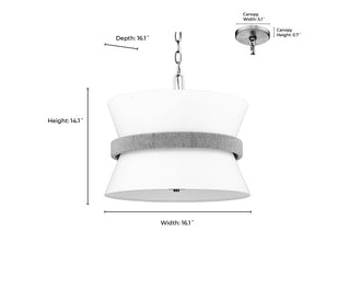 Kimbry 3-Light Pendant light Brushed Nickel
