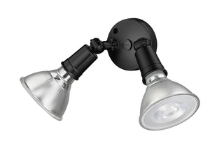 2-Light Security Flood Lights Powder Coated Black