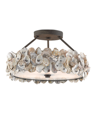 Oyster Shell Semi-Flush Mount