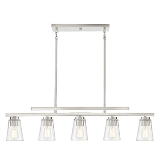 Calhoun 5-Light Linear Chandelier in Satin Nickel Satin Nickel