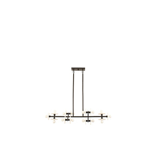 Amani 14-Light Linear Chandelier in Black Cashmere Black Cashmere