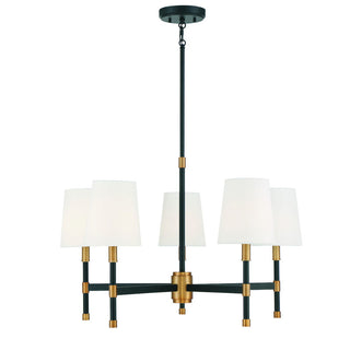 Brody 5-Light Chandelier in Matte Black with Warm Brass Accents Matte Black with Warm Brass Accents