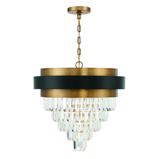 Marquise 4-Light Chandelier in Matte Black with Warm Brass Accents Matte Black with Warm Brass Accents