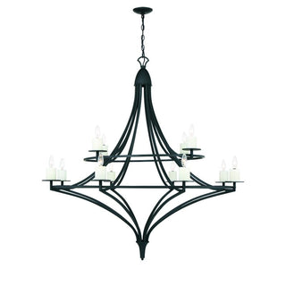 Director 12-Light Chandelier in Matte Black Matte Black