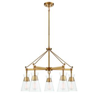 Lakewood 5-Light Chandelier in Warm Brass Warm Brass