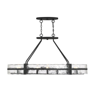 Hudson 10-Light Oval Chandelier in Matte Black Matte Black