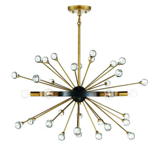 Ariel 6-Light Chandelier in Como Black with Gold Accents Como Black with Gold