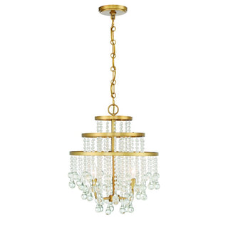 Luna 3-Light Mini Chandelier in Warm Brass Warm Brass