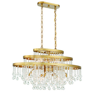 Luna 10-Light Oval Chandelier in Warm Brass Warm Brass