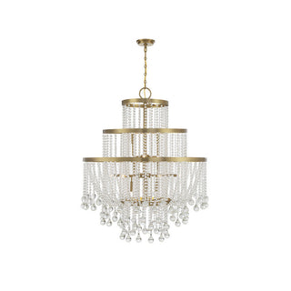 Luna 15-Light Chandelier in Warm Brass Warm Brass