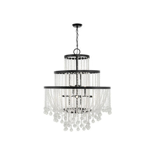 Luna 15-Light Chandelier in Matte Black Matte Black