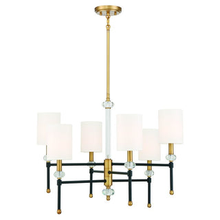 Tivoli 6-Light Chandelier in Matte Black with Warm Brass Accents Matte Black with Warm Brass Accents