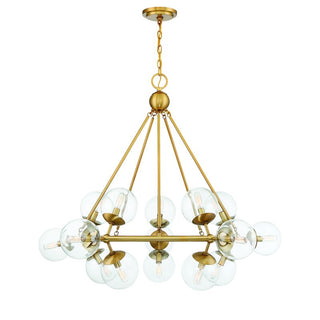 Orion 15-Light Chandelier in Warm Brass Warm Brass