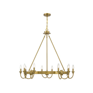 Sullivan 10-Light Chandelier in Warm Brass Warm Brass