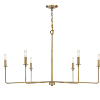 Salerno 6-Light Chandelier in Warm Brass Warm Brass